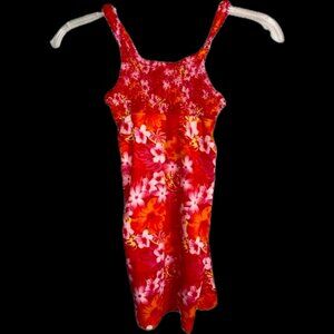 Gorgeous red dress with floral top half knee length 6y girls rare !!